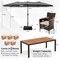 11-Piece Outdoor Dining Set with 15 Feet Umbrella, Cushions, and Acacia Wood